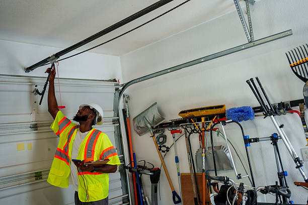 Professional Garage Door Spring Repair technician working in Portola Valley, CA